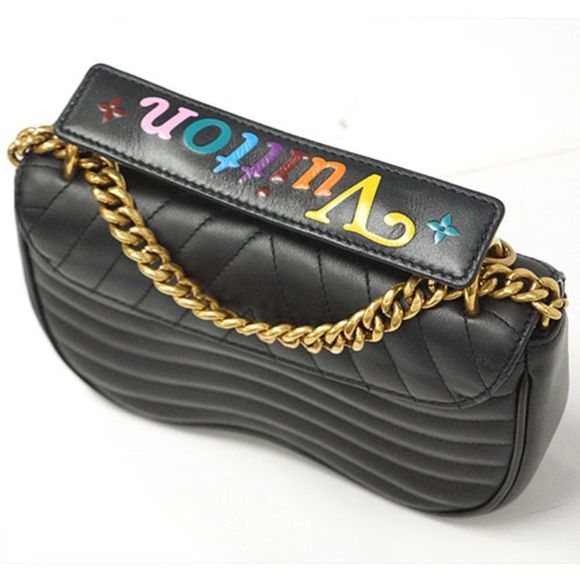 Louis Vuitton Smooth Calf New Wave Chain Bag PM Shoulder Black - Picture 5 of 14